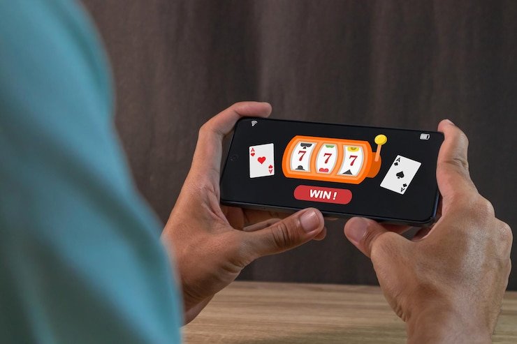 Antarmuka meja Bandar Poker di metromini menampilkan taruhan dan kartu pemain